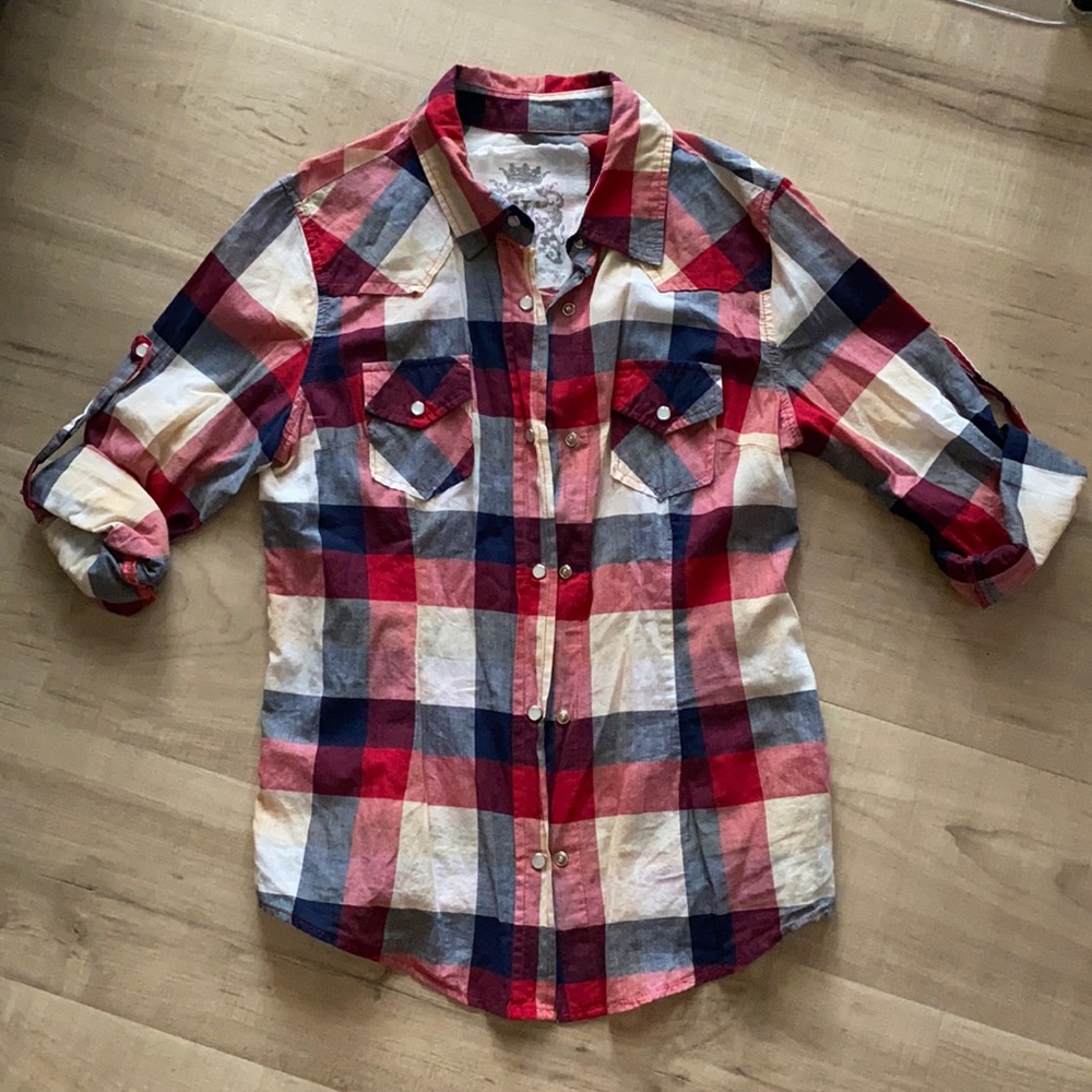 Plaid Western Top
